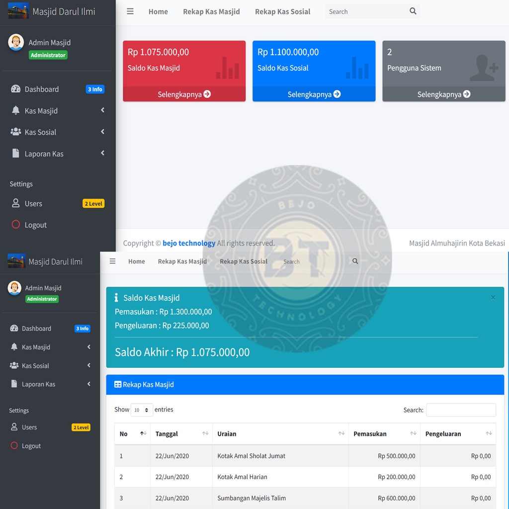 APLIKASI WEB SOURCE CODE KAS PENCATATAN KEUANGAN MASJID GRATIS ONGKIR SELURUH INDONESIA GARANSI