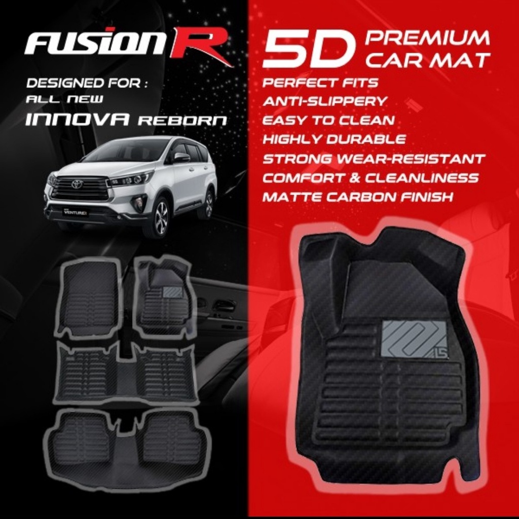 Fusion R Karpet Mobil 5D Innova Reborn / Premium Car Carpet Carbon