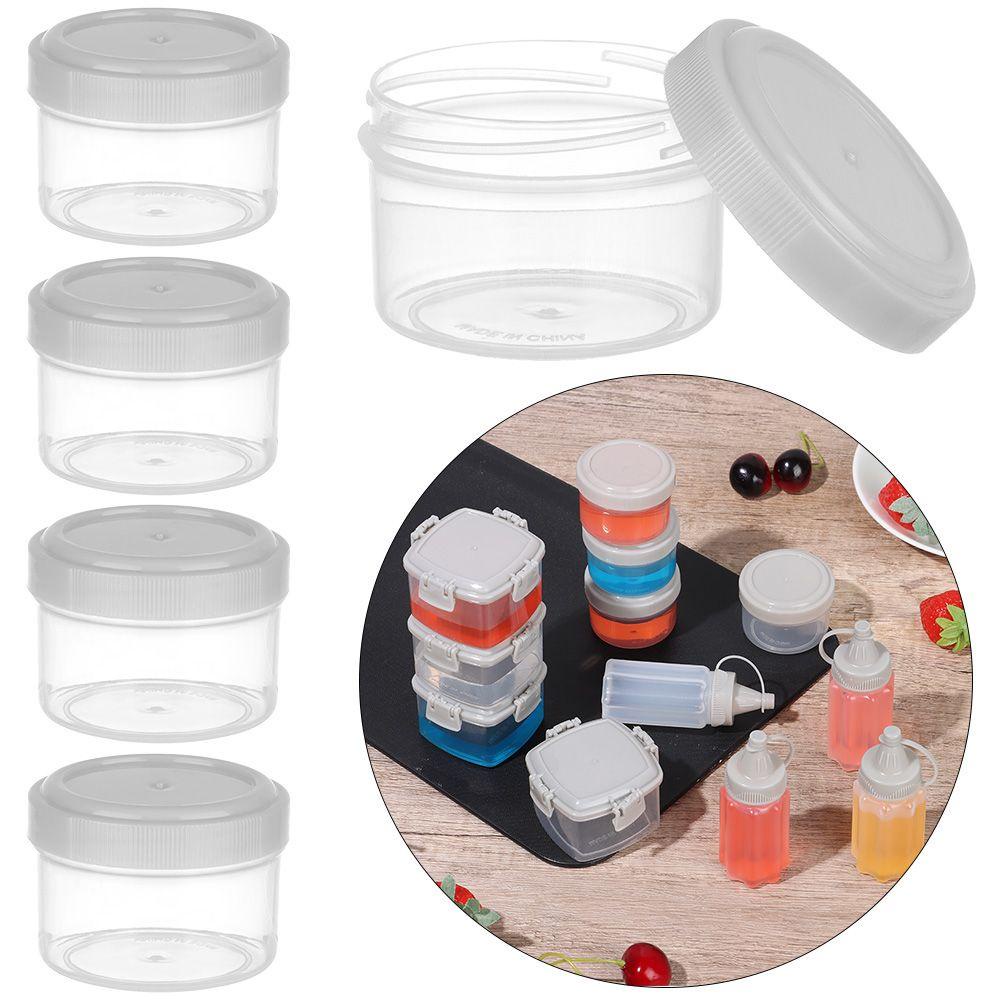 Solighter 4PCS/Set Toples Bumbu Mini Portable Mudah Bersih Perlengkapan Piknik Bento Seasoning Box