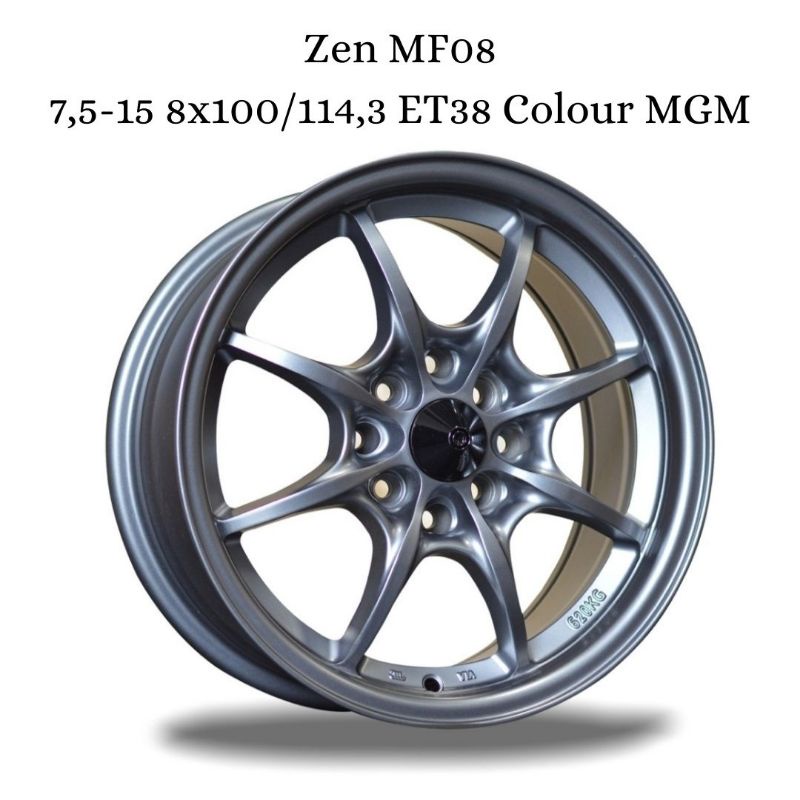 Velg Zen MF08 7-15 8x100/114,3 ET38 Colour MGM