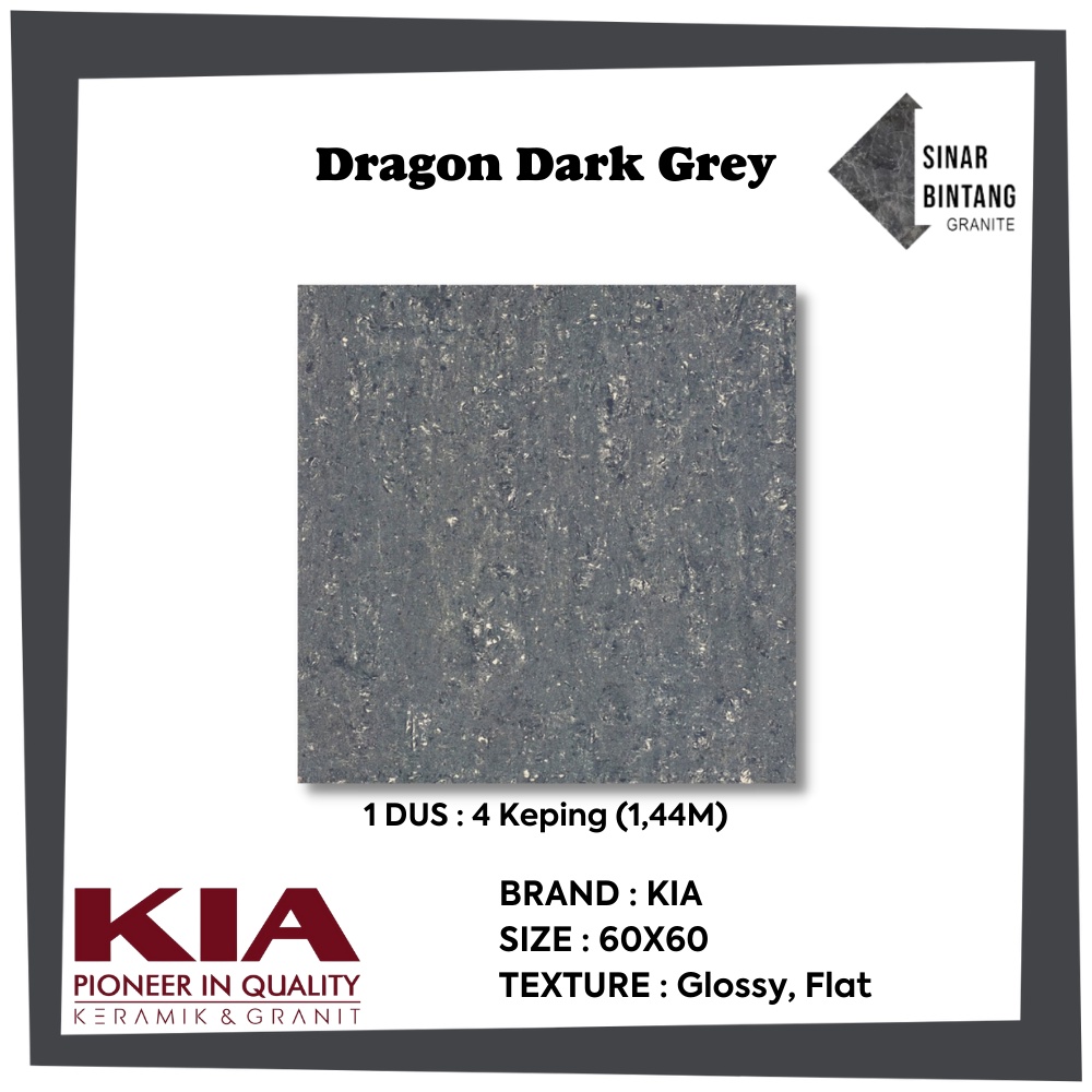 Granit 60X60 | Granit Lantai Dragon Dark Grey KIA