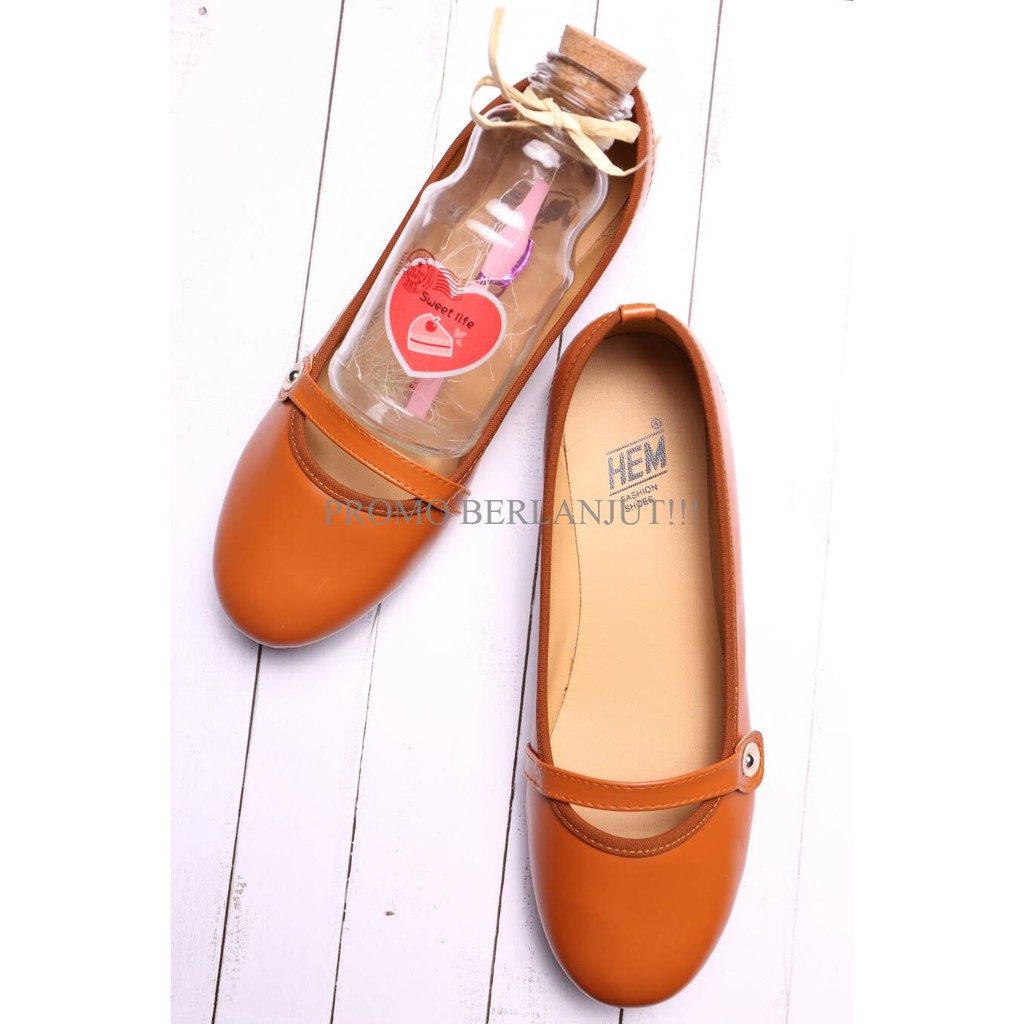SPECIAL HARGA Sepatu Wanita Flatshoes HEM Tan - 103