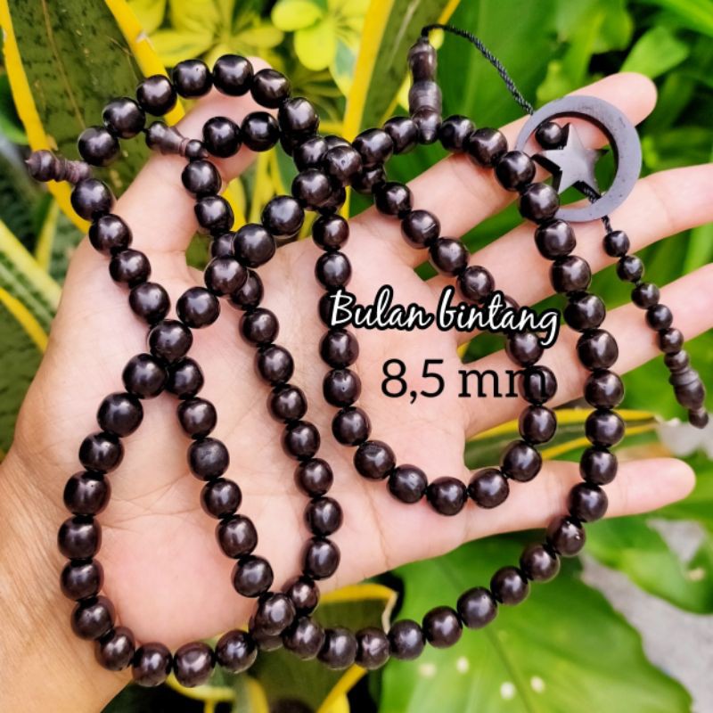 GROSIR 5 PCS Tasbih 99 bulan bintang 8,5 mm hitam kokka kaokah