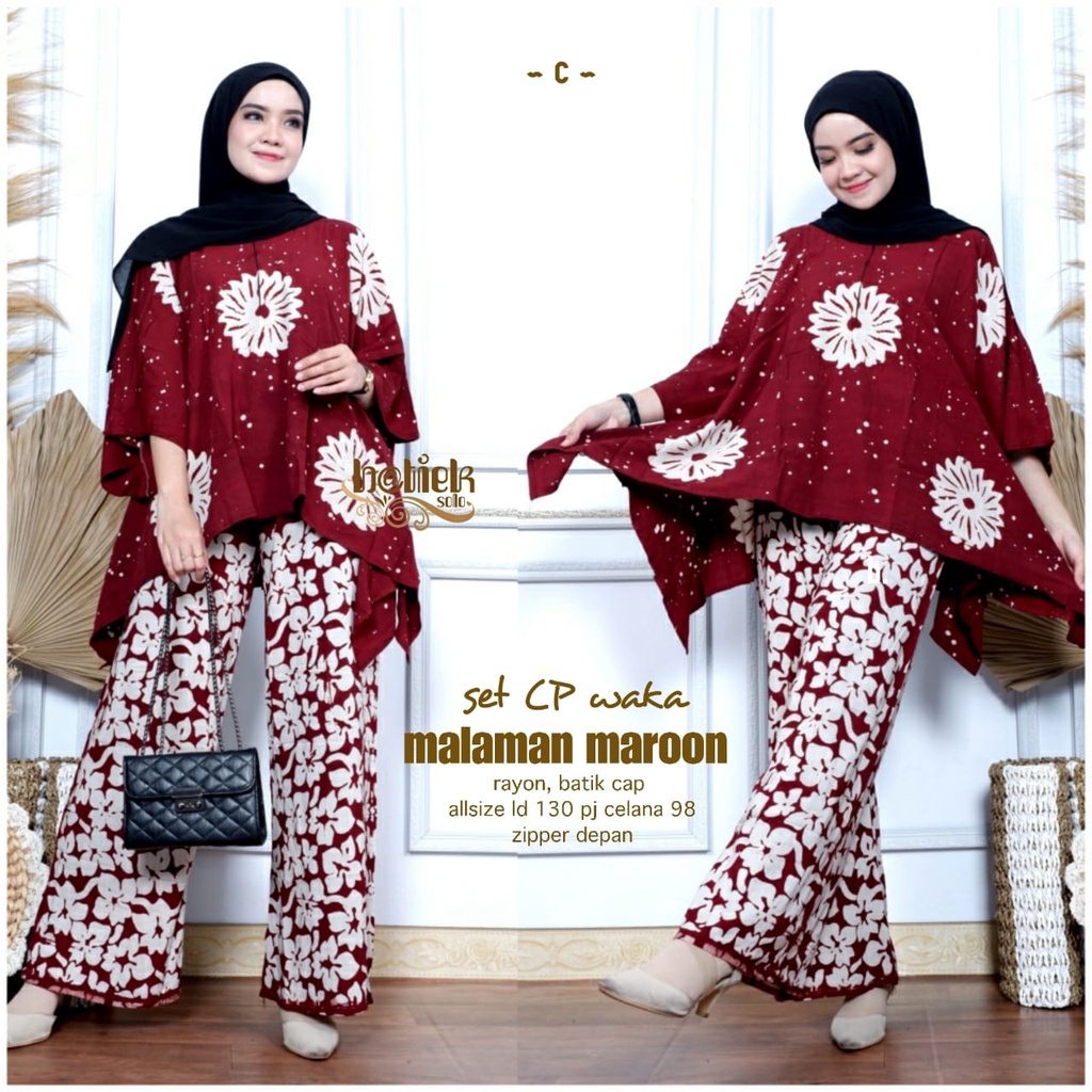 Set cp waka Malaman Maroon cap