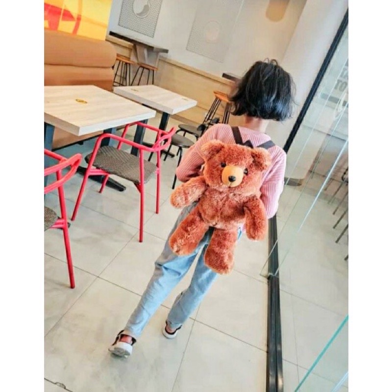 ransel boneka bulu Motif boneka lucu Tedy bear ransel qrizly