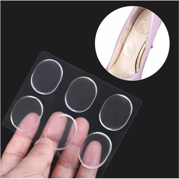 Insole Silikon Tempel Bulat Anti Lecet / Selip 6pcs OSM-AS110