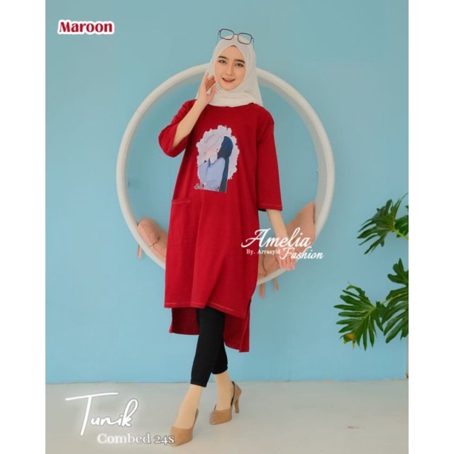 TUNIK COMBED OVER SIZE ORI AMELIA FASHION OOTD DEWASA TERBARU MODERN KEKINIAN