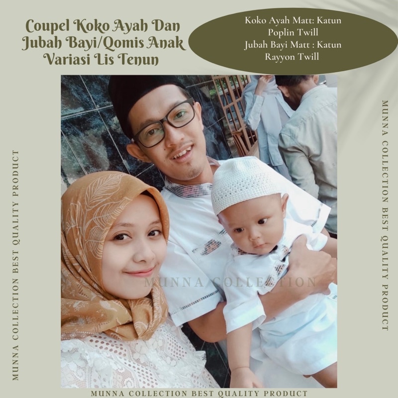 Koko coupel jubah/gamis aqiqah/jubah aqiqah/koko kembaran/jubah bayi/best seller/by munnacollection