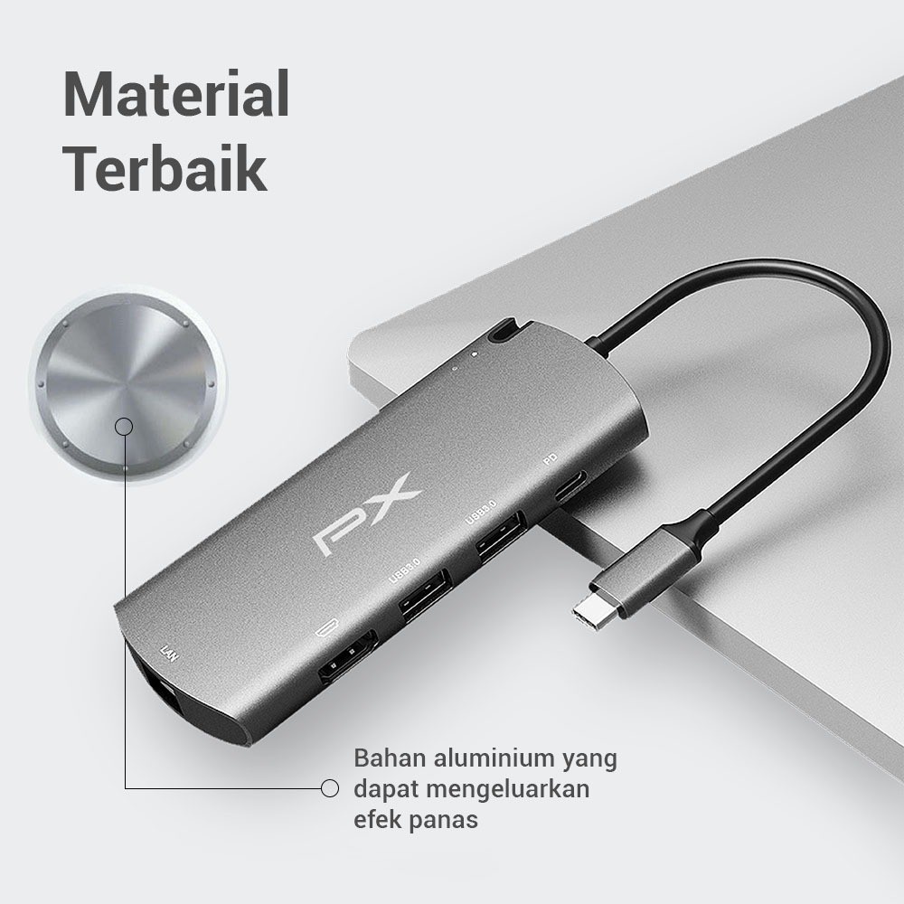 Converter Type C to USB HDMI LAN SSD 2TB Adapter 6 In 1 PX UCH-100