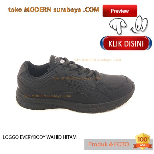 LOGGO EVERYBODY WAHID HITAM sepatu pria sepatu sneakers