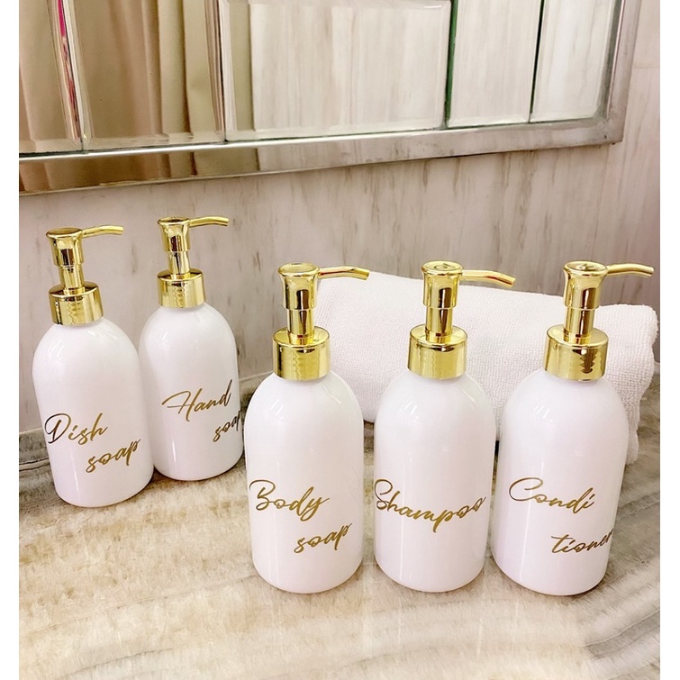 botol 250ml NEW gold PLATINUM LUXURY. aesthetic bottle refill tempat sabun cair pump estetik