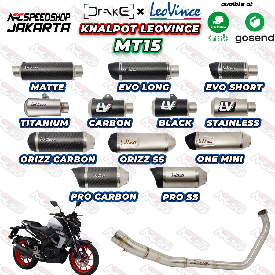 HEADER R9 Drake Yamaha MT15 + SILENCER LEOVINCE SERIES