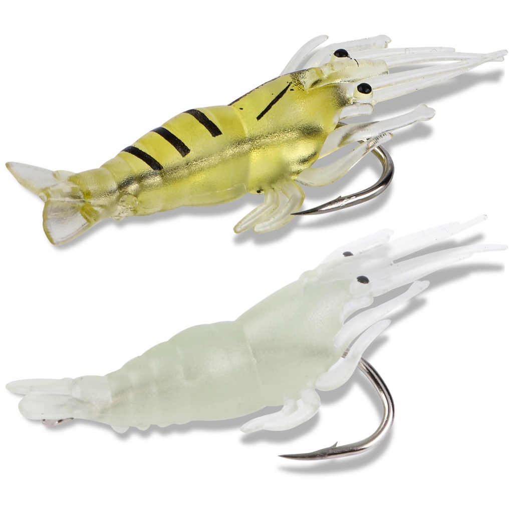 Sougayilang 5 Cm/9 Cm Lembut Udang Umpan Lembut Memancing Umpan dengan Hook Wobbler Silikon Bersinar Memancing Umpan untuk Di Luar Ruangan Memancing