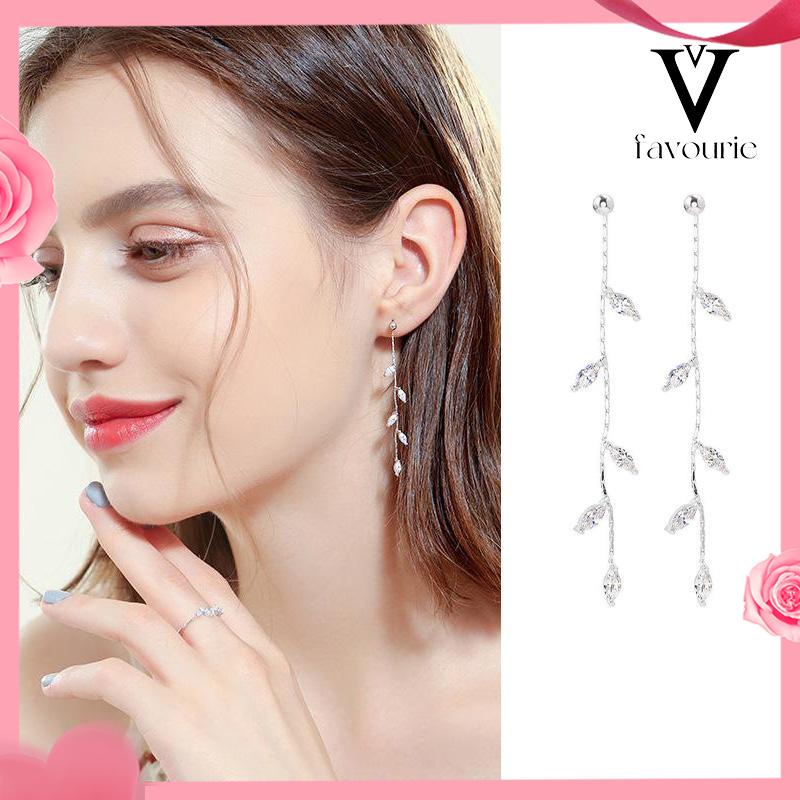 [COD]S925 Silver Willow Earrings Wanita Temperamen Anting Rumbai Panjang Sederhana-FA