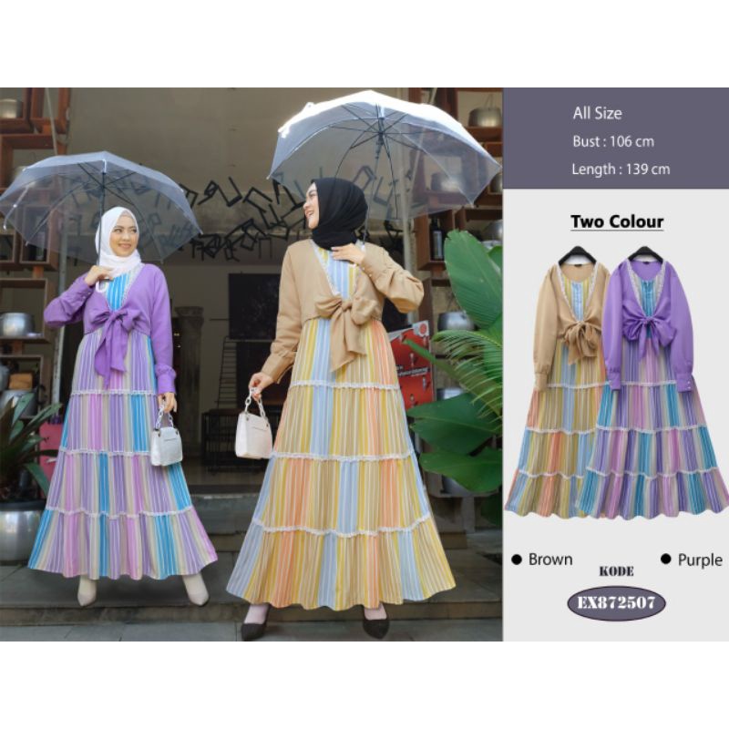 GAMIS BOLERO RAINBOW EXTU- GAMIS PELANGI EXTU 2IN1