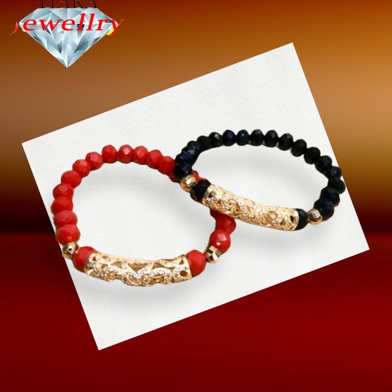 Gelang tangan wanita lapis emas // gelang kristal variasi lapis emas // gelang // gelang perhiasan