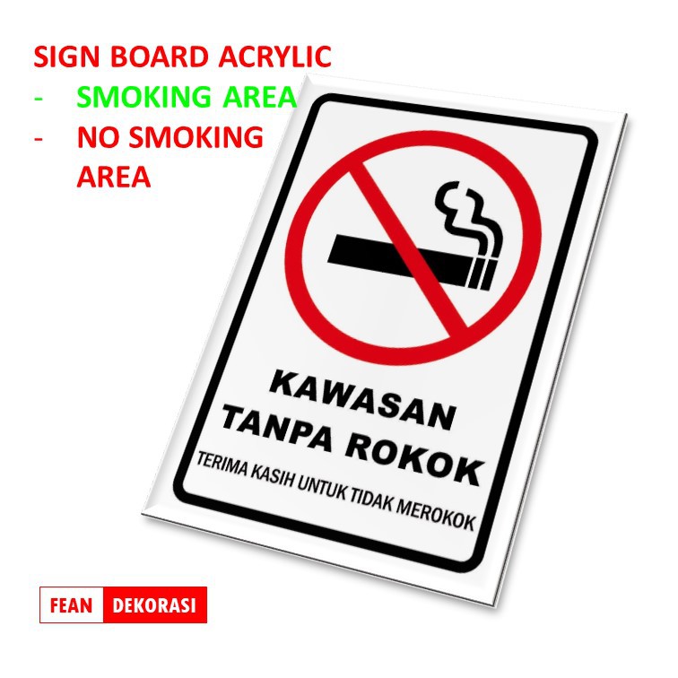 

Stiker Acrylic Di Larang Merokok No Smoking