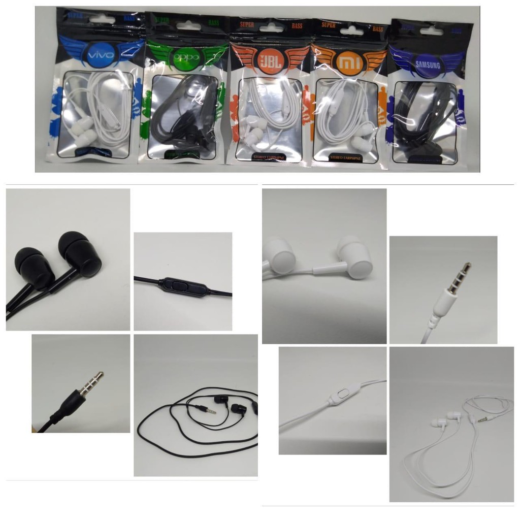 Handsfree Branded AS07 Brand Hp Headset plus Mic Murah Suara Bagus Stereo Earphone Bass