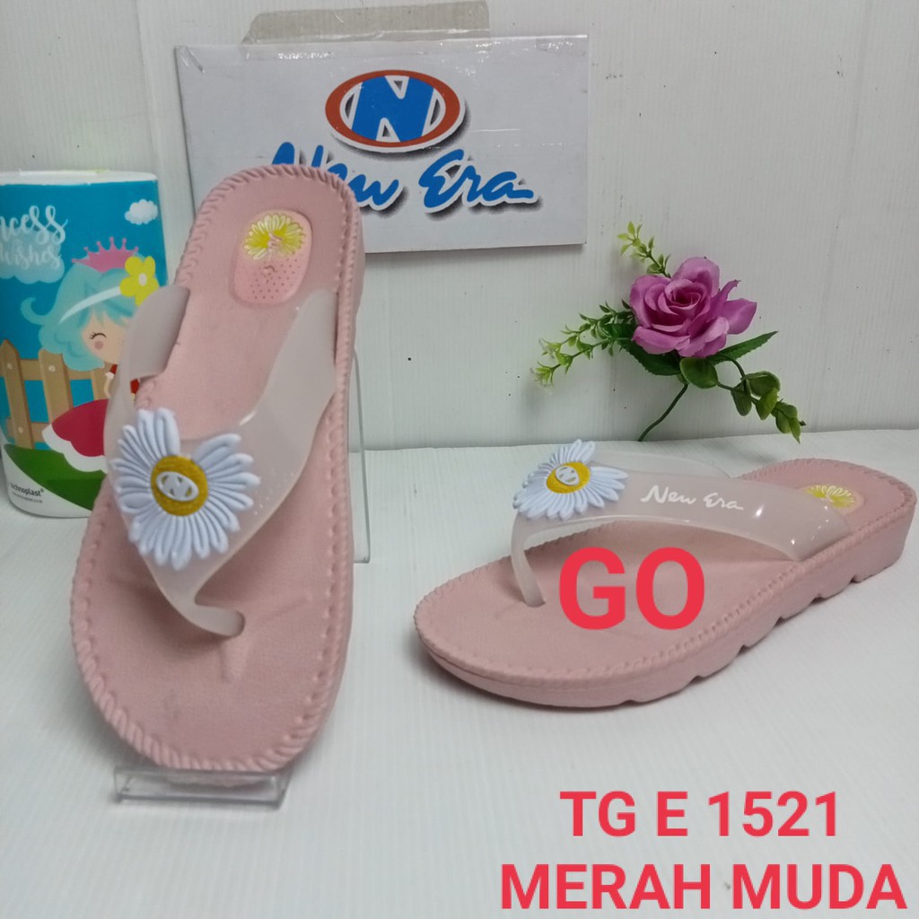 gof NEW ERA TG E 1521 Sandal Japit Sun Flower Anak Perempuan Sendal karet Anti Slip Original