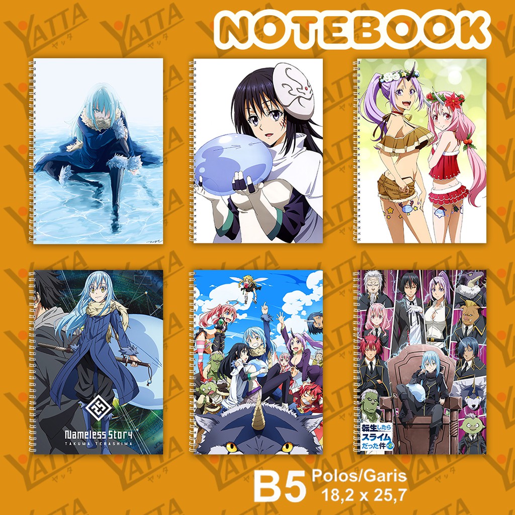 

Notebook Anime ukuran B5 18,2 x 25,7 cm Tensei shitara Slime Datta Ken YOTAKUSHOP