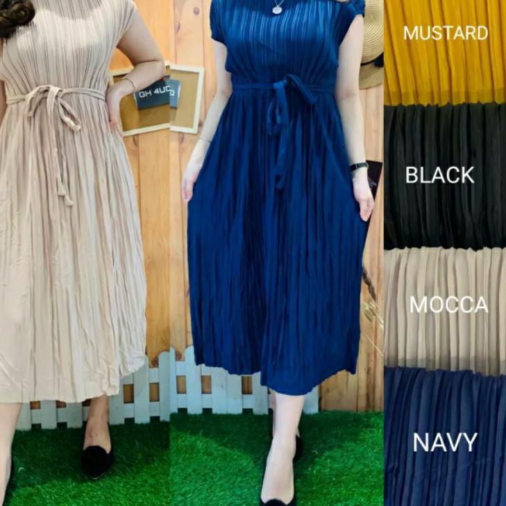 Top Produk.. DASTER PLISKET /MIDI DRES REMPEL JUMBO MODEL TERBARU