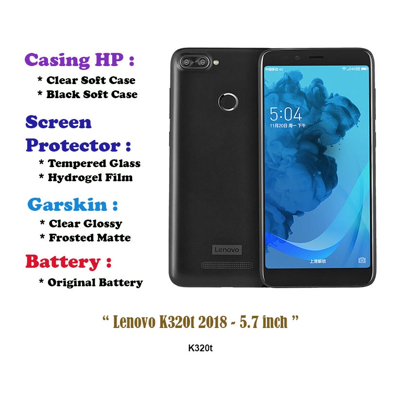 Lenovo K320t 2018 - 5.7 inch - Case - Screen Protector - Battery - Dll