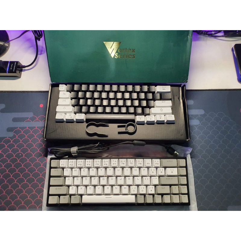 Keyboard Mechanical Vortex Series VX6 Mix Keycaps VX3 (Brown Switch)