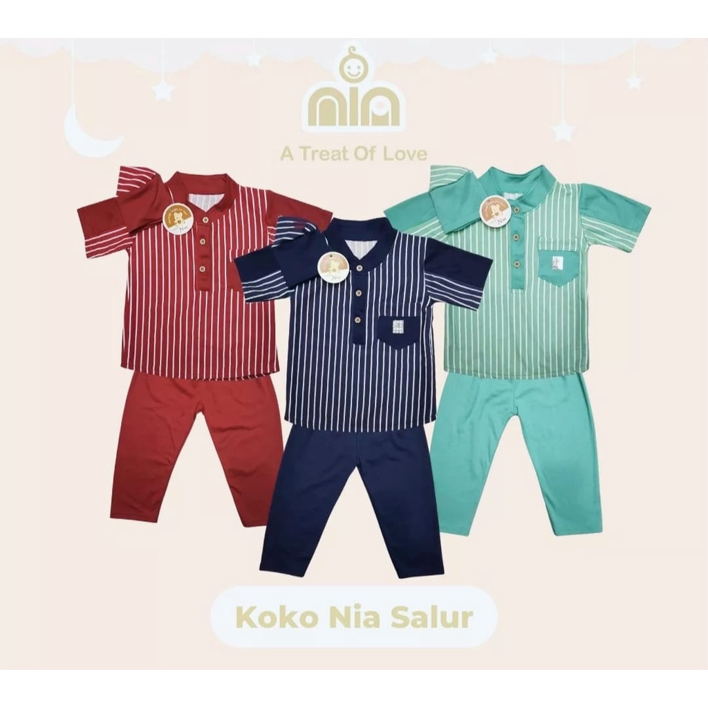 SALE PROMO Koko Bayi Laki Laki 3-18 Bulan Setelan Koko Bayi Motif Salur