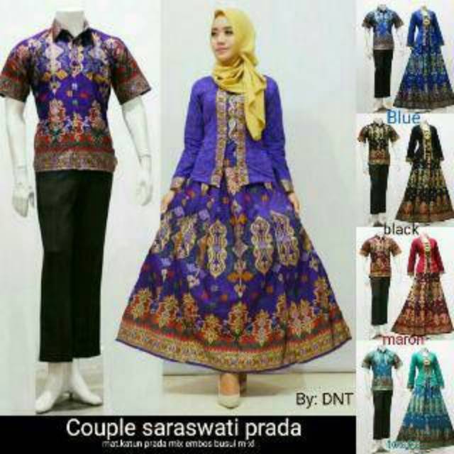 Batik couple saraswati prada // gamis batik couple saraswati prada