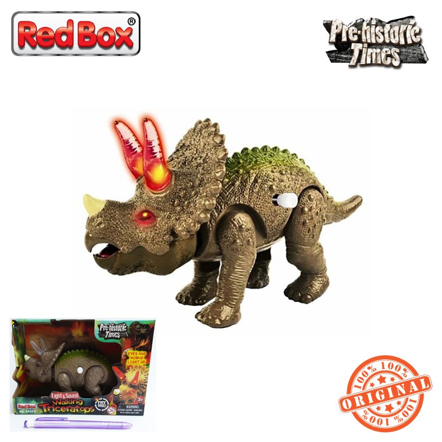 Red Box Toy Pre-Historic Times Walking Triceratops 24375 RedBox Dinosaur Light and Sound Dinosaurus