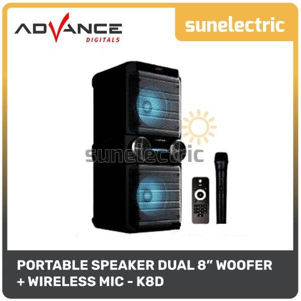 Advance K8D Speaker Meeting Portable Doble speaker 8 inch - Hitam