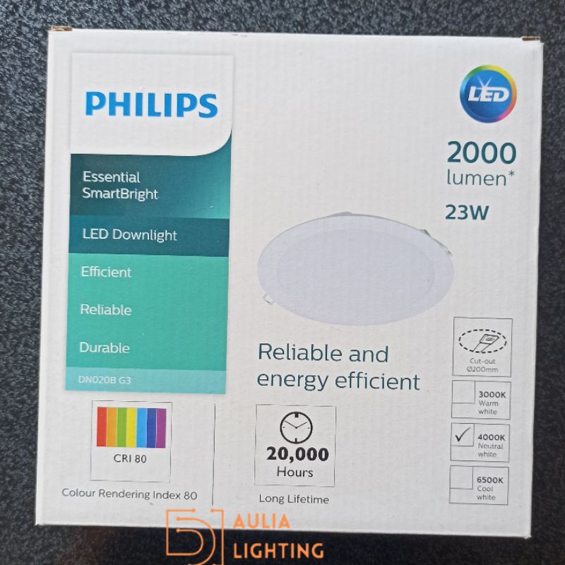 Lampu Philips Downlight LED Panel 23w G3 23watt DN020B 23 watt w D200 8 inch IB Pengganti 24w 24Watt