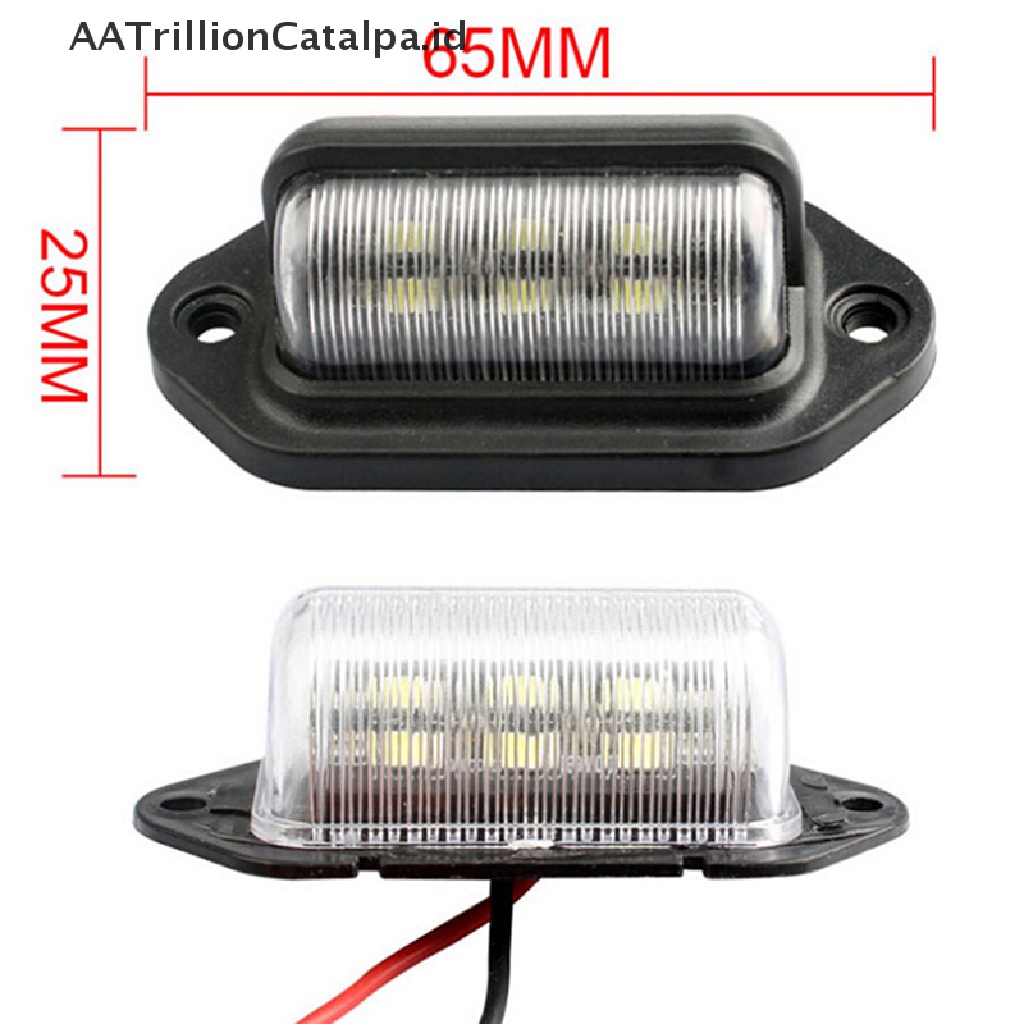 Aatrillioncatalpa 1Pc Lampu Plat Nomor 6led 12V Anti Air Untuk Mobilperahu