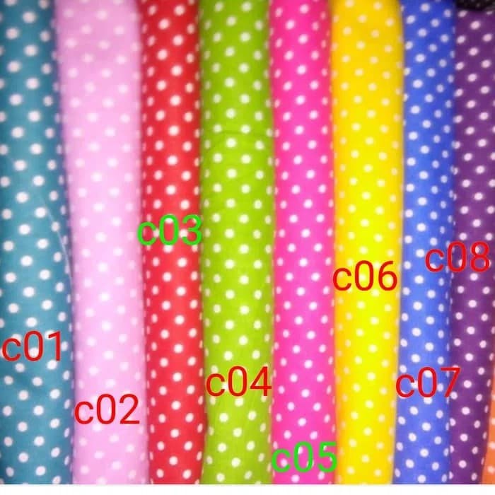 [TERLARIS] Kain Bahan Sprei Meteran Motif Polkadot Katun Lokal Star