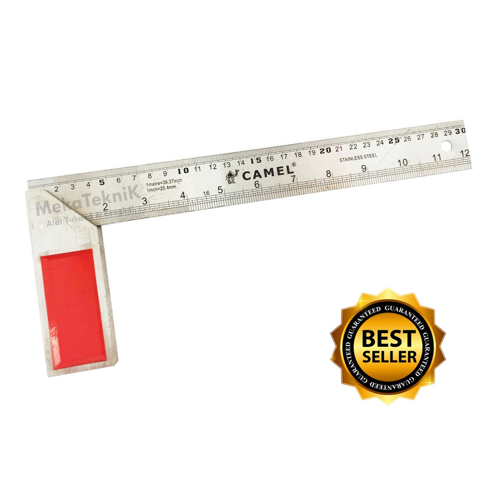 

SIKU TUKANG 30CM TEBAL STAINLESS STEEL CAMEL / PENGGARIS SIKU TUKANG 12