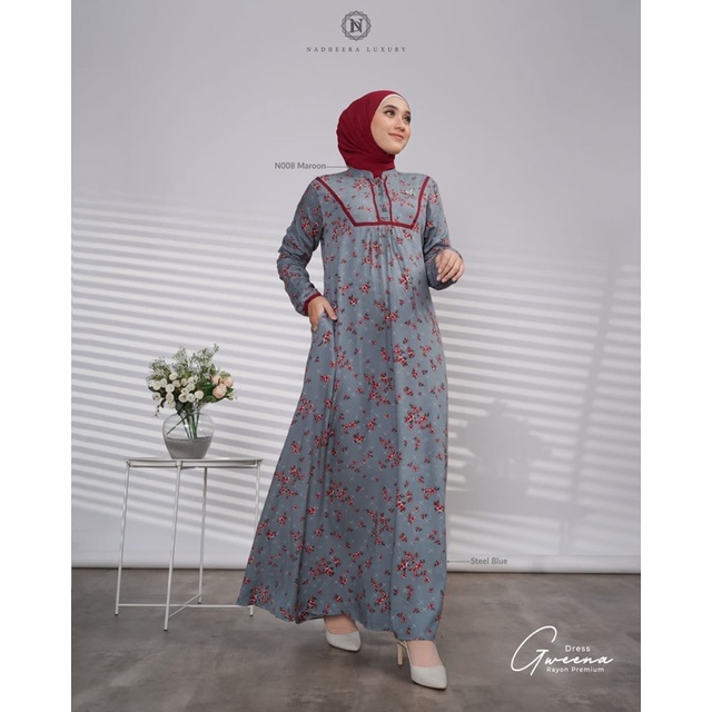 COD✅ Gweena Dress By Nadheera Luxury ORI | Dress Muslim Terbaru | Gamis Motif Terbaru | Gamis Nadhee