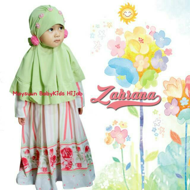 Zahrana gamis anak berkualitas colorfull Warna cerah ceria Wolvis