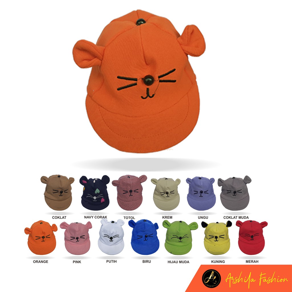 TERLARIS Topi Bayi Karakter Kucing / Topi Kucing Bayi /Hidayahshop