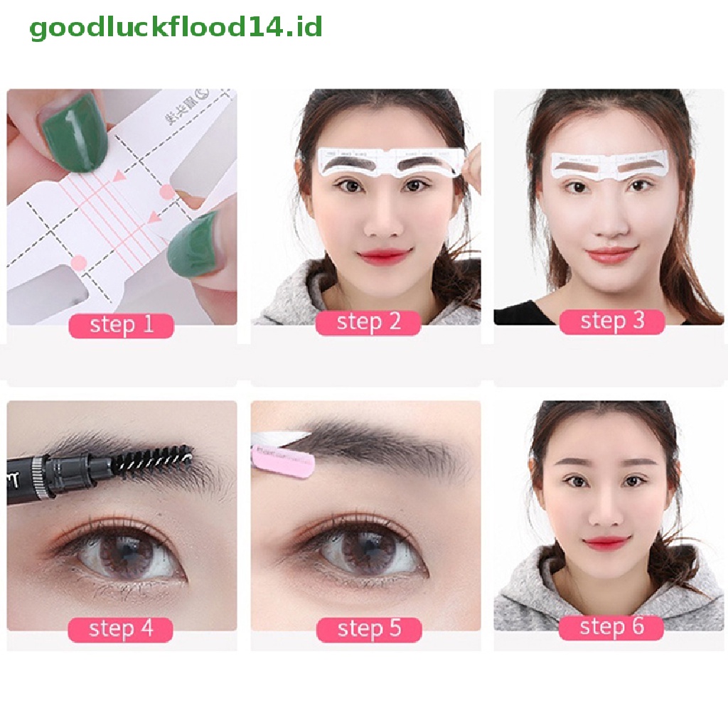 (GOOGFOUR) 24 Pasang / Set Kartu Cetakan Alis Adjustable Untuk Makeup / Kosmetik Wanita