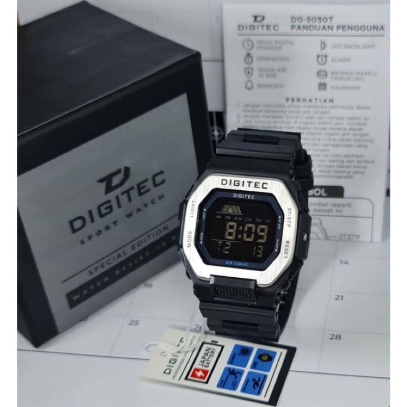 JAM TANGAN PRIA WANITA DIGITEC 5050 T DIGITAL TALI KARET WATER RESIST ORIGINAL