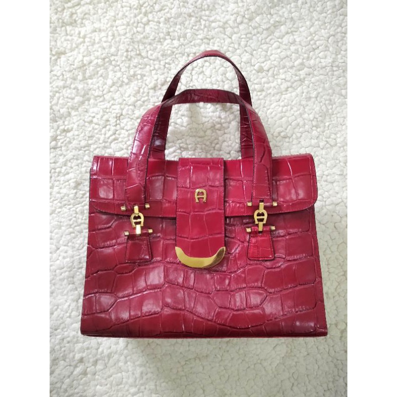 Preloved - Aigner Croco Hand Bag
