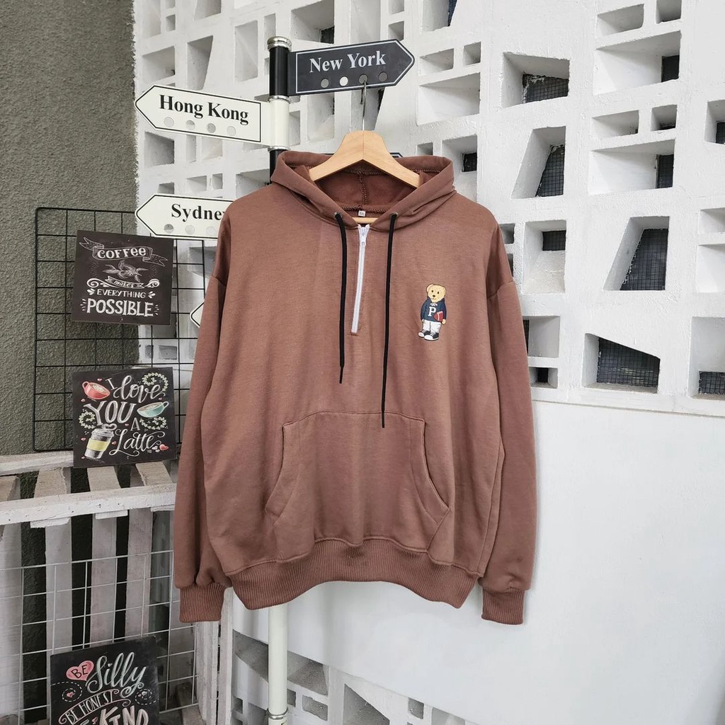 Hoodie Sweater Terbaru Zip Teddy Bahan Pleece Terbaru Korean Style