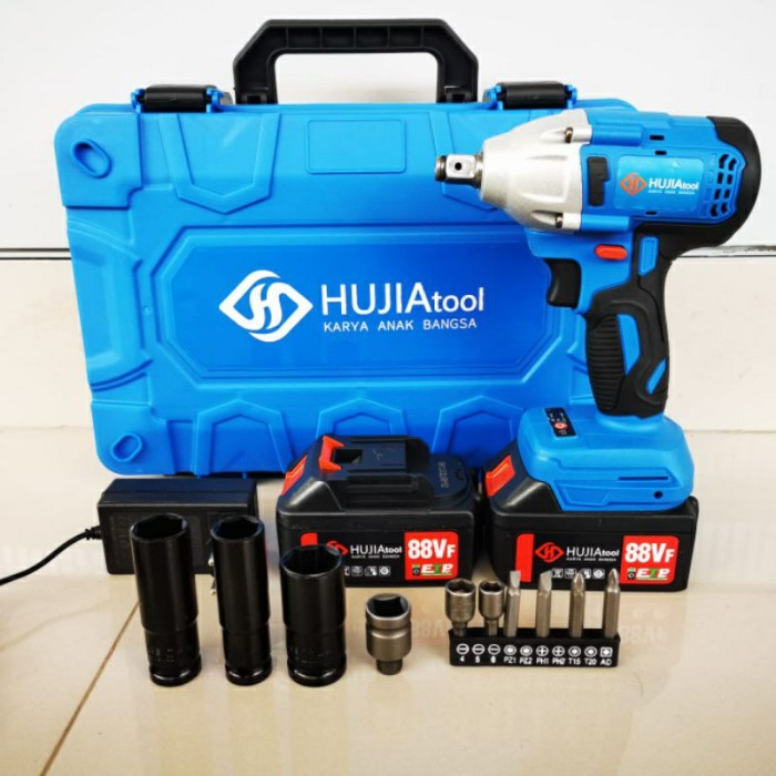 HUJIA PRO 2221 Bor pembuka baut 88vf 2batrei impact wrench cordless