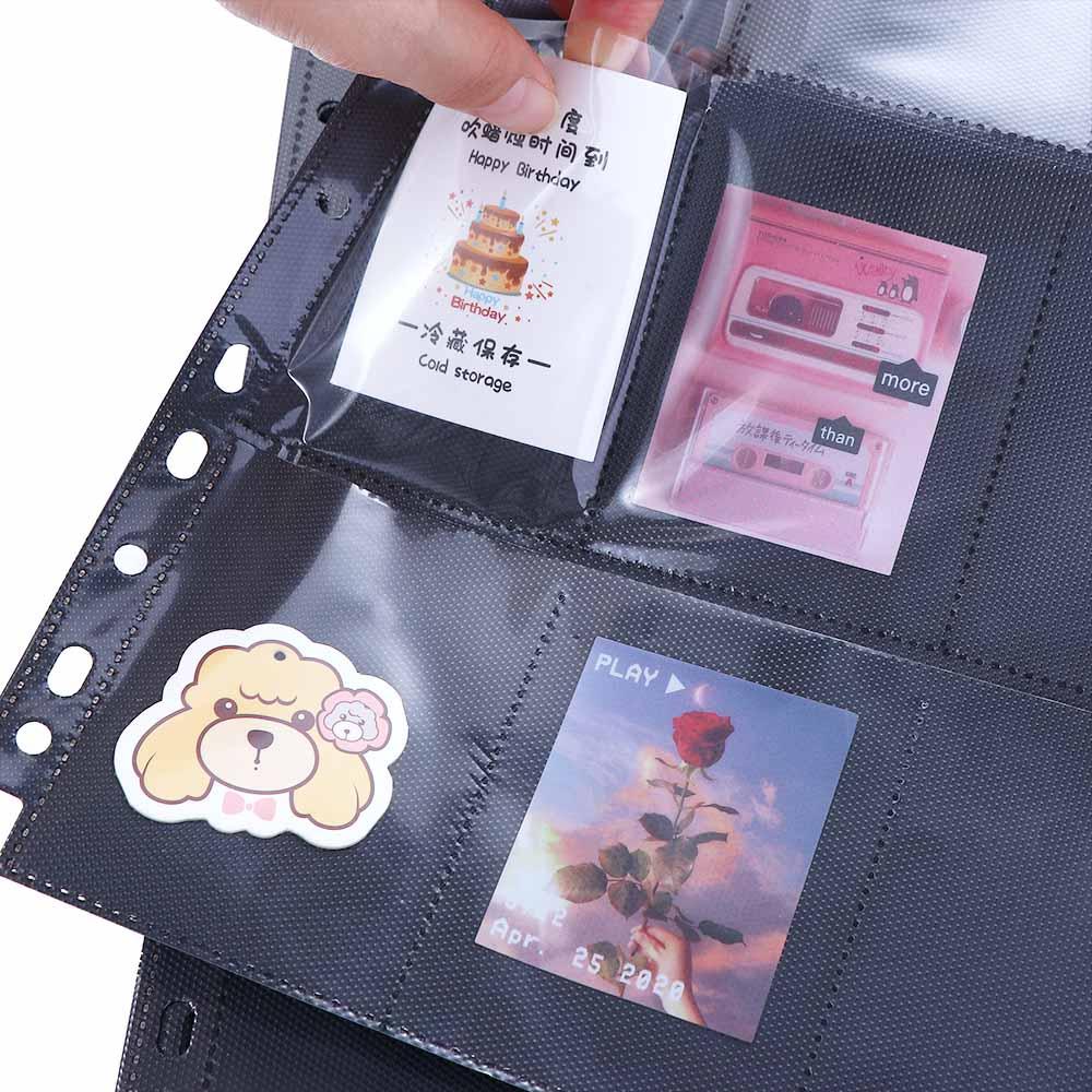 Lanfy Album Kartu Movie Ticket Stamp Collection Album Organizer Photocard Holder Binder Album Halaman Penyimpanan Hitam