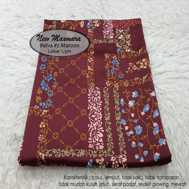 KAIN NEW MAXMARA BELVA #2 MAROON (HARGA PER 0,5 METER)