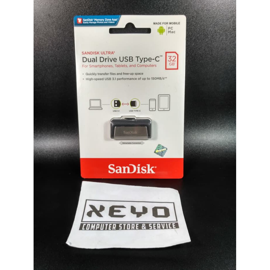 Flash Disk Flashdisk Sandisk Dual Drive OTG USB 3.0 Type C DDC2 32GB