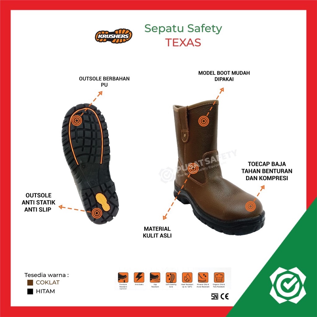 Sepatu Safety Krushers Texas Proyek Kerja Lapangan