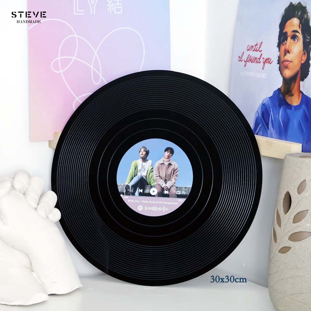 Custom Akrilik Piringan Hitam Pajangan Vinyl Record Album Spotify Gift Hadiah Pacar Kado Anniversary