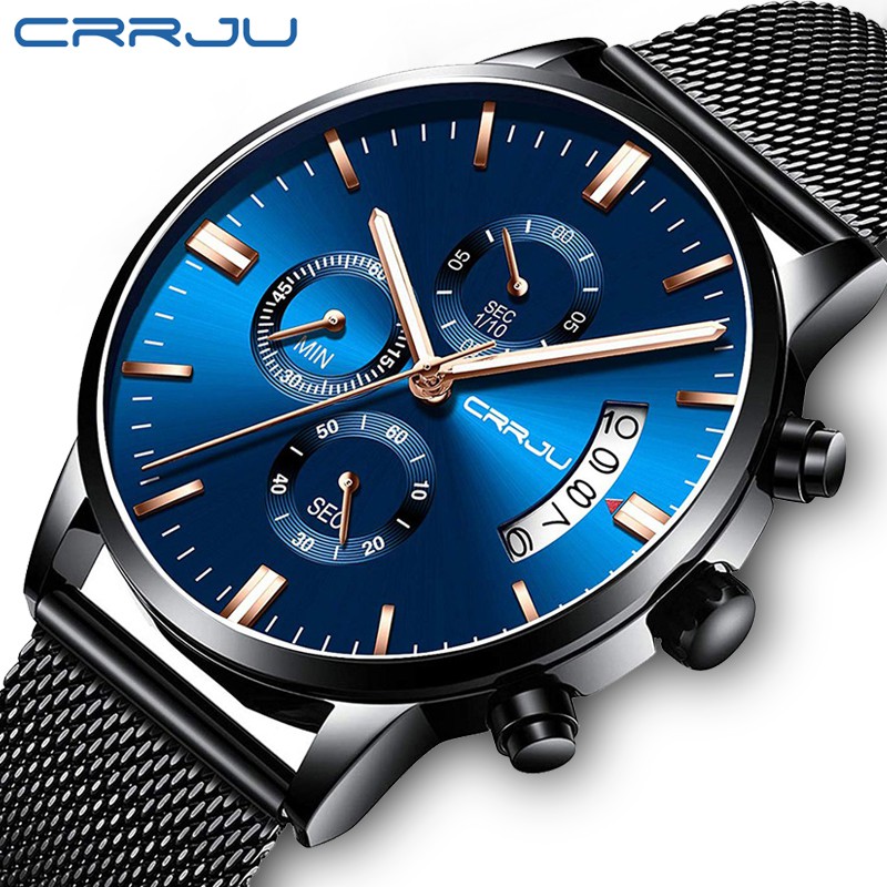 CRRJU 2273 Jam  Tangan  Casual Quartz Analog Mewah Anti Air 