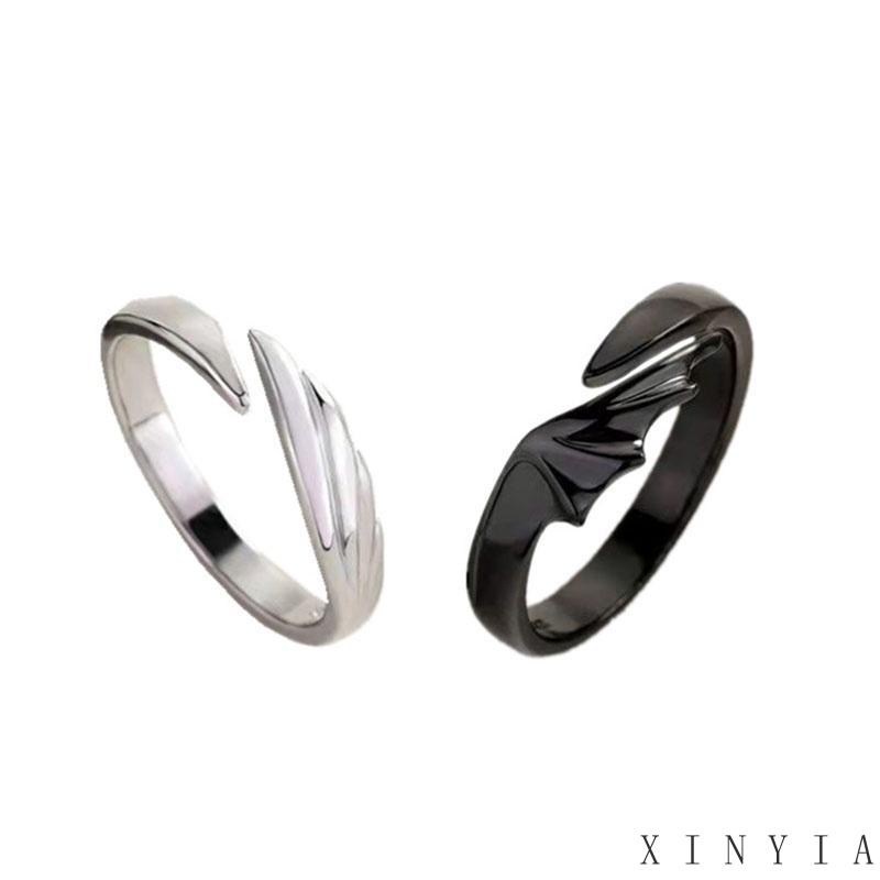 Cincin Couple Adjustable Sayap Malaikat Iblis Untuk Pasangan Rings